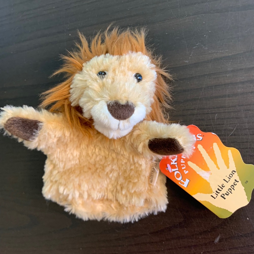 Folkmanis Little Lion Hand Puppet Tan Brown Safari Animal Plush 2930 NWT